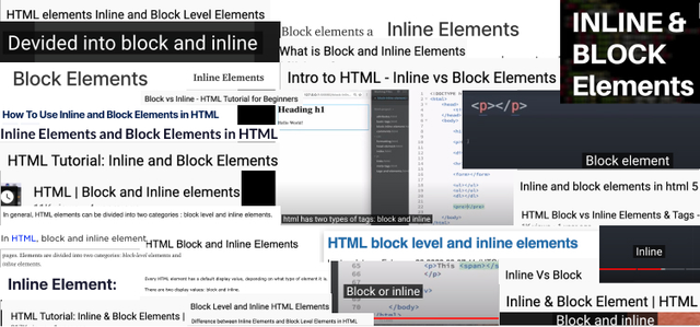 Screenshots from many training videos where the authors claim that there are only two types of tags in html - block and inline.